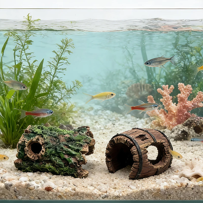 Aquarium Plant Substrate - 3Pcs Aquarium Resin Decoration Ornaments Cave